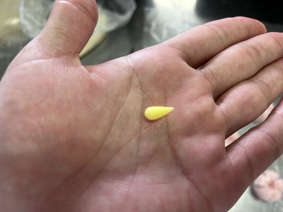 立葵のしべを成形する