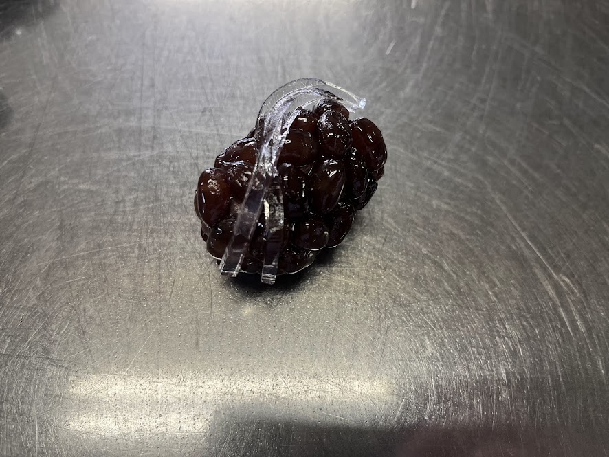 鹿の子の上に錦玉を2本配置した状態