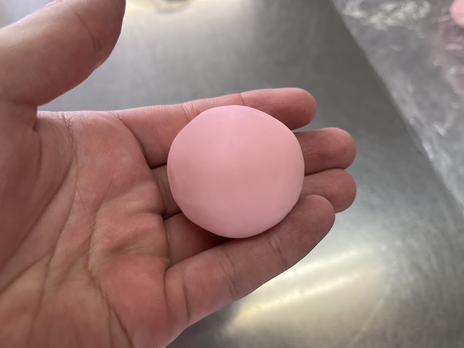 着せ綿の包餡が完了